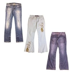 Y2K Embaleshed Flare Jeans RW-1695