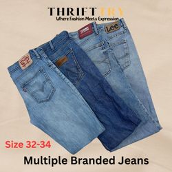 Multiple denim jeans