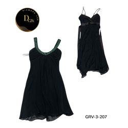 Y2K Black Poly Dress – Sleek Vintage Minimal Aesth..