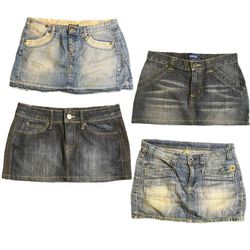 Y2K Denim Micro Mini Skirts RE-2920