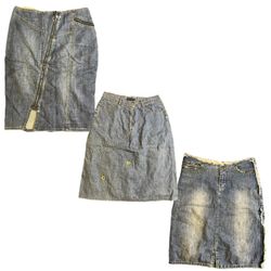 Y2K IT Girl Denim Midi Skirts RE-2921
