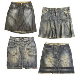 Y2k Unqiue Denim Midi Skirts RE-2918
