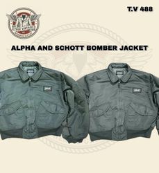 Alpha and Schott Bomber Jacket TV 488