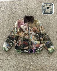 Upcycled Tapestry Collar Jacket