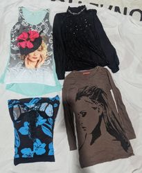 Vintage Y2K Mesh & Lace Aesthetic Tops - Premium S..