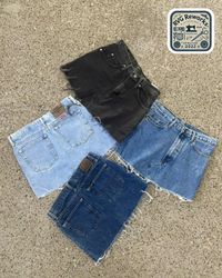 Upcycled Denim Fringe Skirt