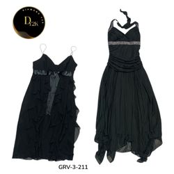 Schwarzes Y2K Poly Kleid – Minimalistischer Vintag..