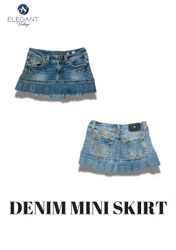 Upcycled Denim Mini Skirts - EVR0229