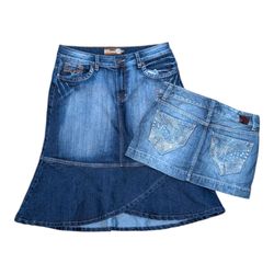 Y2K 90s Denim Mixed Skirts