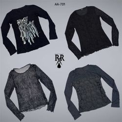 Y2K Black Gothic Mix Full Sleeve Tops (AA-731)