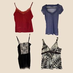 Y2K Grunge Angel Lace Cami Tops
