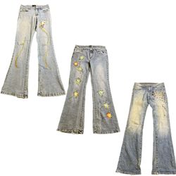 Y2K Denim Embellished Jeans RE-2929