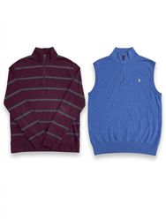 (FV-1016) Polo Quarter Zip Knitwear-Sweater