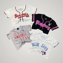 Upcycle Baseball Jersey Crop Tops (DV -03)