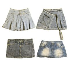 Y2K Sexy Denim Micro Mini Skirts RE-2938