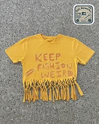 Upcycled y2k Fringe Graphic Tee