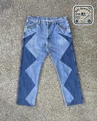 Upcycled Wavy Panel Jeans