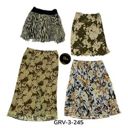 Vintage Mixed Print Poly Skirt – 2000s Inspired Lo..