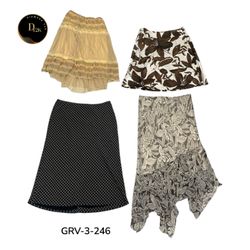 Vintage Mixed Print Poly Skirt – 2000s Inspired Lo..