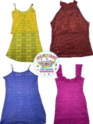 Vintage Y2K Lace & Party Top Bundle – 10pcs Sequin..