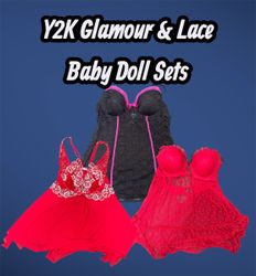 Y2K Glamour & Lace Baby Doll Sets - (28/03)