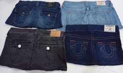 CR7103 Upcycled True Religion Mini Denim Skirts