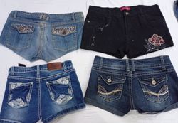 CR7106 Upcycled Y2K Mini Denim Shorts