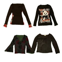 Y2K Gothic Vibe Printed Full Sleeve Tops..