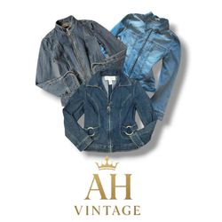 Vintage Y2K Denim Jacket Classic 2000s Retro style..