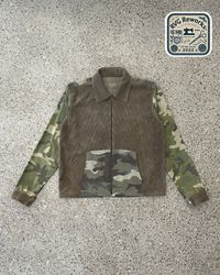 Upcycled Corduroy Camo Panel Jacket