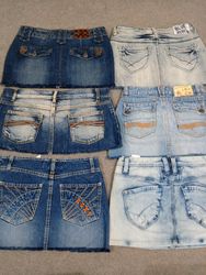 HD1428 Ladies Upcycled Y2K Embellished Denim Micro..