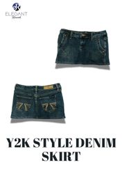 UPCYCLED Y2K Style Denim Skirts - EVR0247