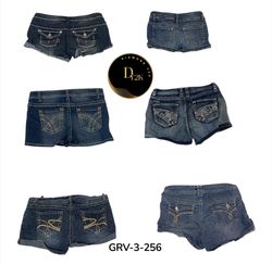 Classic Denim Mini Shorts – 2000s Y2K Streetwear V..