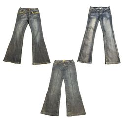 Y2K Unique Denim Flare Jeans (TVL-400)