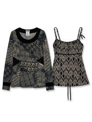 (FV-1035) Monochrome Printed Blouse – Office Casua..