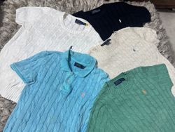 Suéteres de meia manga em tricot Ralph Lauren