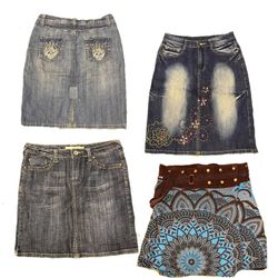 Y2K NYC IT Girl Denim Midi Skirts RE-2952