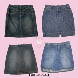 Frayed Hem A-Line Denim Mini Skirt – Everyday Wear..