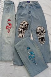 CR7136 Rework Embroidered Jeans