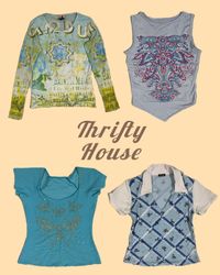 Y2k Aqua Core Tops(TH/312)