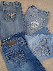 #274 Jeans évasés embellis et brodés pour femmes Y..