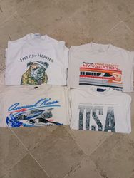 Mix brands white printed t shirts