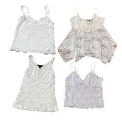Y2K white Lace Trim Tops 20 pcs At 709