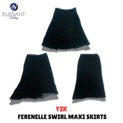 Y2K Fernellel Swirl Maxi Skirts - EV1005