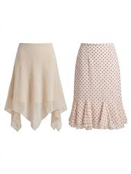 (FV-1067) Coquette Neutral Skirt Bundle | Beige Cr..