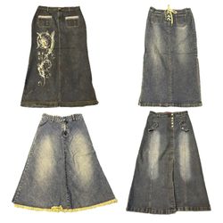 Y2K NYC IT GIRL DENIM MAXI SKIRT RE-2965
