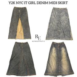 Y2K NYC IT GIRL DENIM MAXI SKIRTS RE-2968