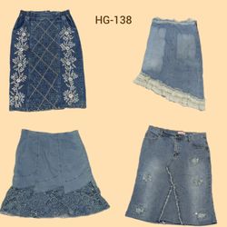 Y2K Hilton Era Denim Midi Skirts (HG-138)