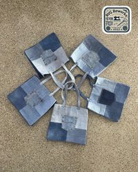 Upcycled Patchwork Denim Tote Bag