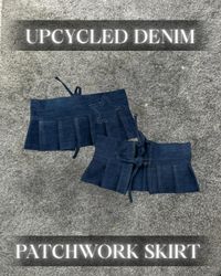 Upcycled Denim Patchwork Skirt